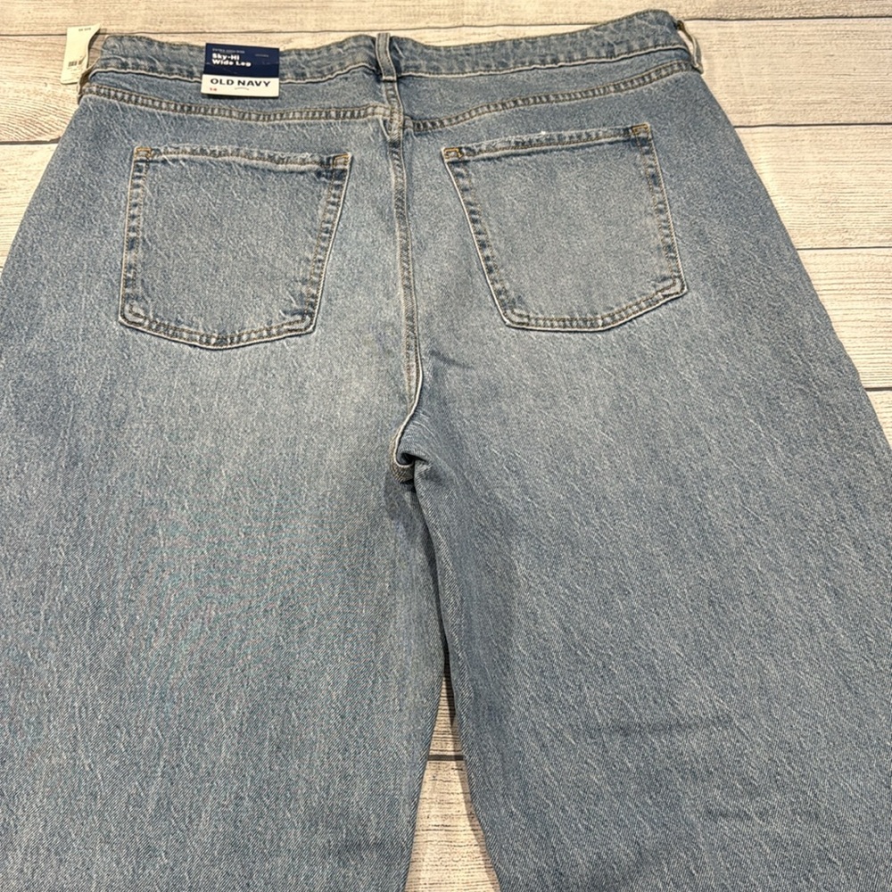Women’s Old Navy Sky-Hi Wide Leg extra high rise jeans size 14 - Picture 12 of 15